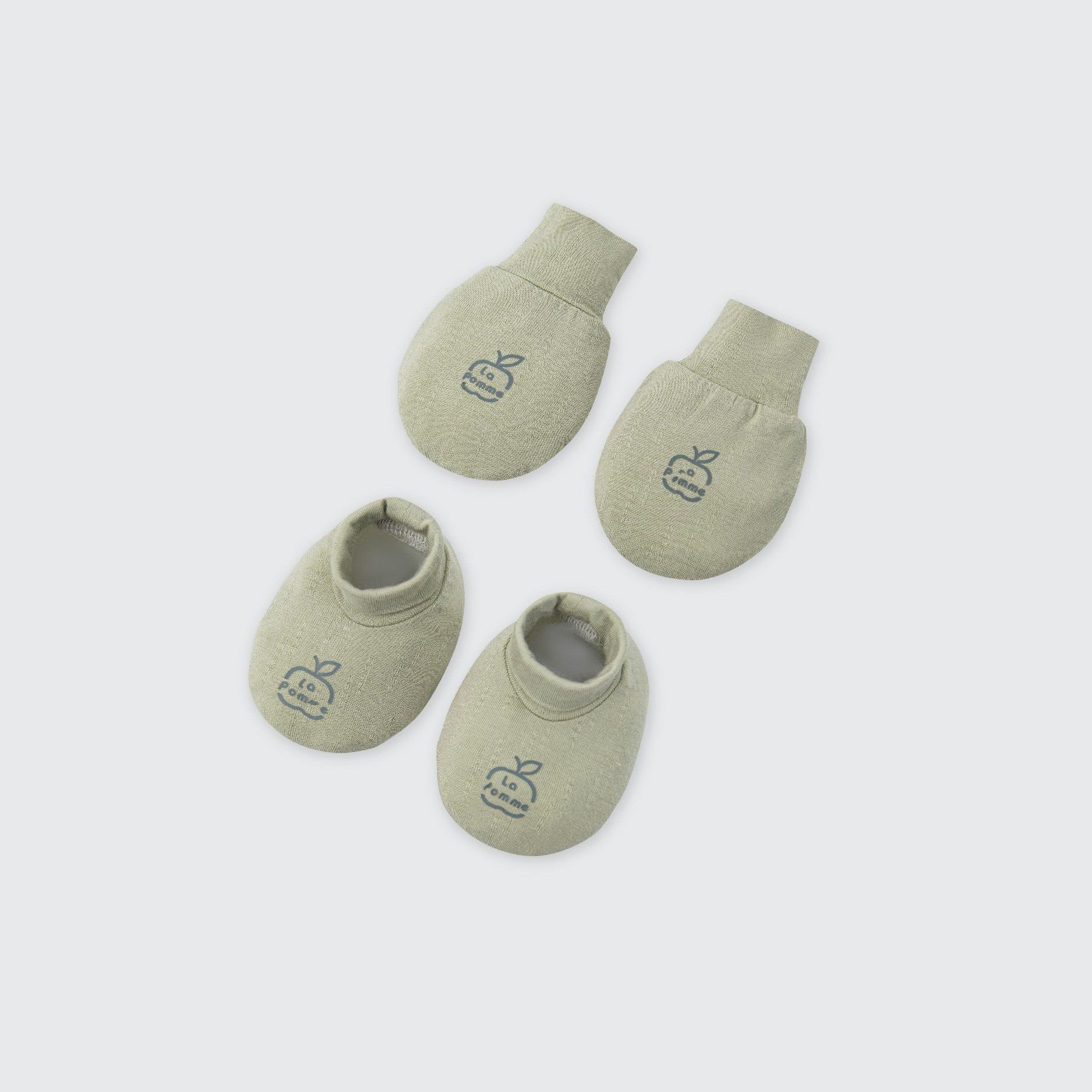  Set bao tay bao chân sơ sinh La Pomme cừu bông năng động 