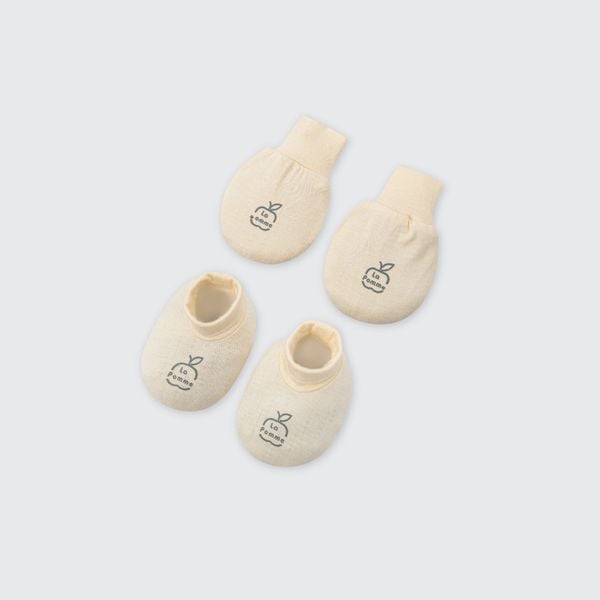  Set bao tay bao chân sơ sinh La Pomme cừu bông năng động 
