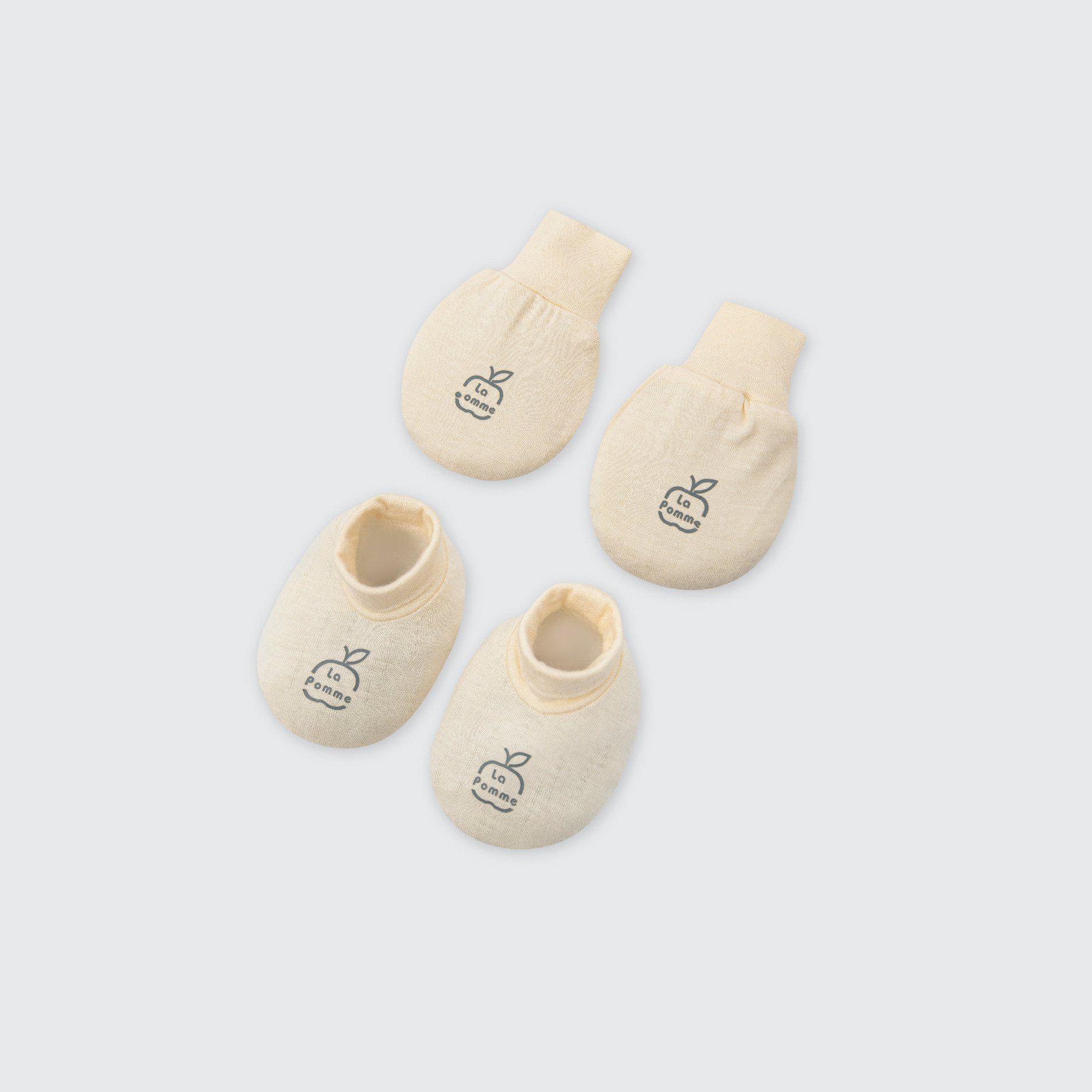  Set bao tay bao chân sơ sinh La Pomme cừu bông năng động 
