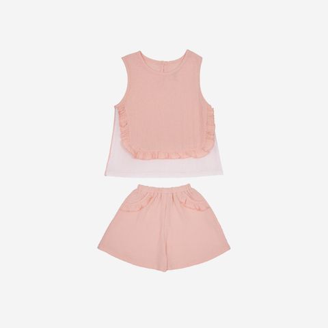  Bộ sát nách La Pomme bèo nhún - Chấm bi vàng 