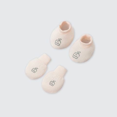  Set bao tay bao chân sơ sinh La Pomme Người bạn êm mềm - Hồng 