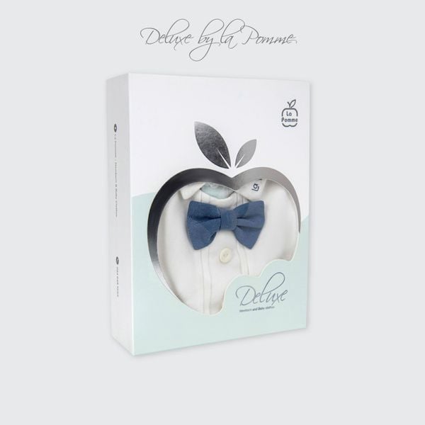 Body dài tay kèm mũ La Pomme Deluxe thêu cổ thanh lịch 