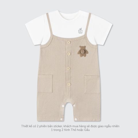  Bộ yếm rời kèm áo cộc tay La Pomme Gấu con du hành 