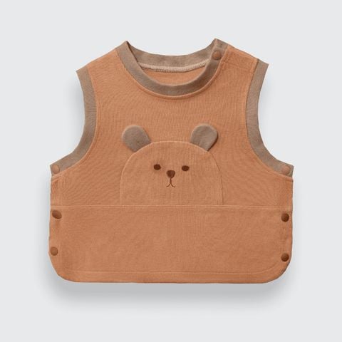  Áo Gile La Pomme cúc bấm mặt gấu 