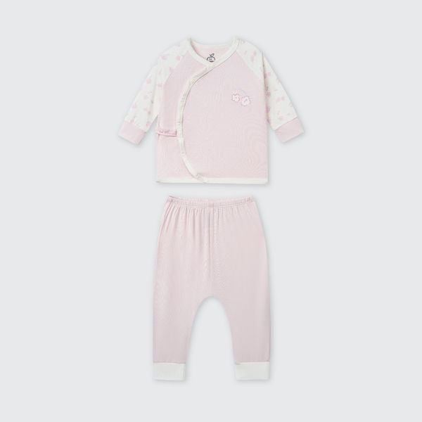  Bộ dài tay cúc lệch La Pomme phối họa tiết dễ thương 