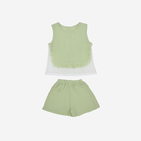  Bộ sát nách La Pomme bèo nhún - Chấm bi vàng 