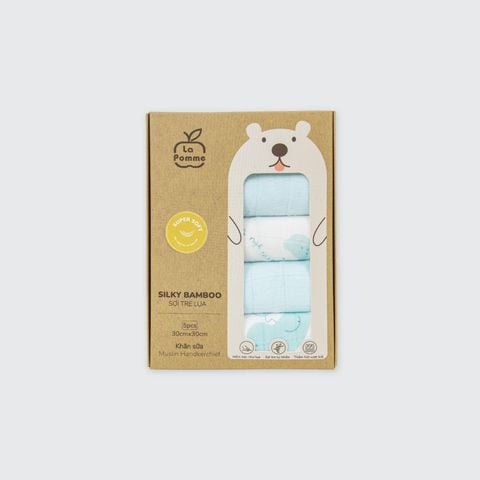  K001 - Set 5 Khăn sữa sợi tre lụa La Pomme phối màu (30x30cm) 