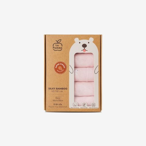  K001 Set 5 khăn sữa sợi tre lụa La Pomme - 30x30cm Hươu 