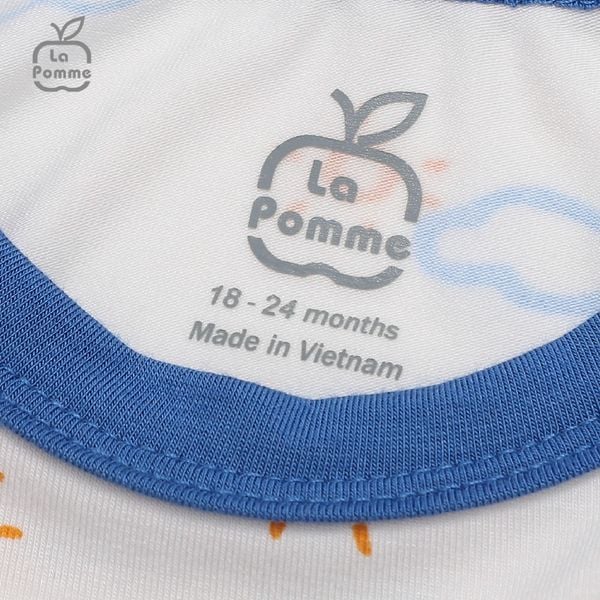  Bộ cộc tay La Pomme Bầu trời viền màu - Xanh 