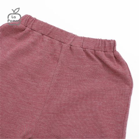  Bộ dài tay La Pomme kẻ túi màu - Ghi xanh 