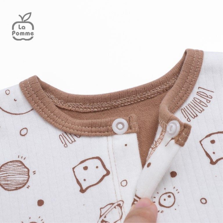  Bộ Dài Tay La Pomme Cúc lệch Fun Galaxy - Ghi 