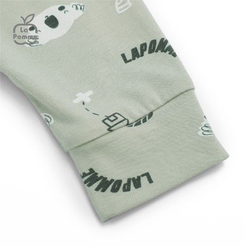  Bộ dài tay La Pomme cúc lệch Koala tinh nghịch - Ghi 