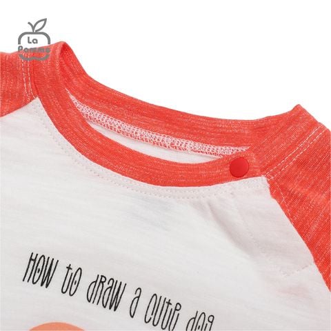  Bộ cộc tay La Pomme Raglan cún nhỏ - Đỏ 