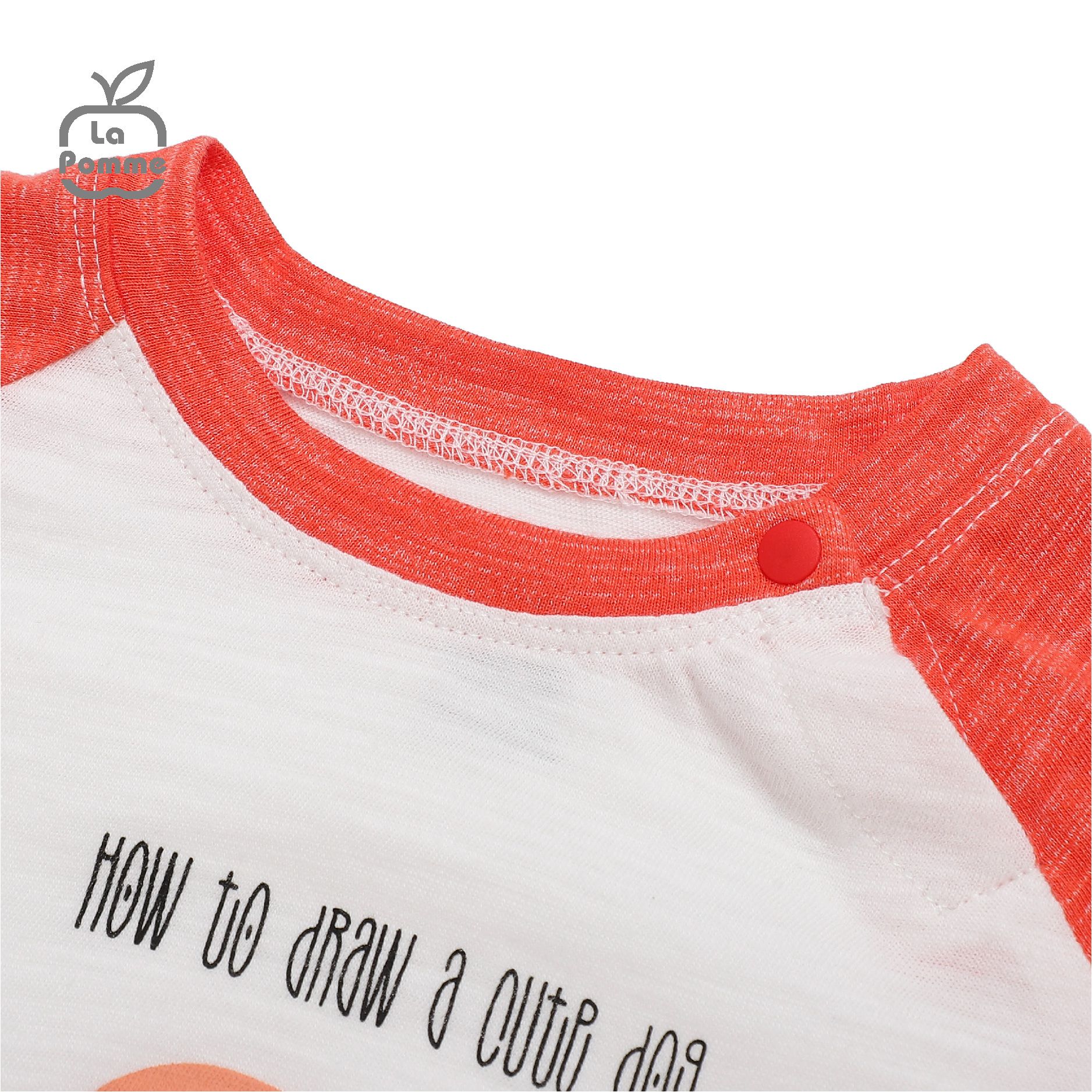  Bộ cộc tay La Pomme Raglan cún nhỏ - Xanh rêu 