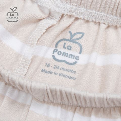  Bộ cộc tay La Pomme kẻ viền màu - Kẻ hồng 