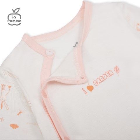  Body chip dài tay La Pomme Petit - Trắng 