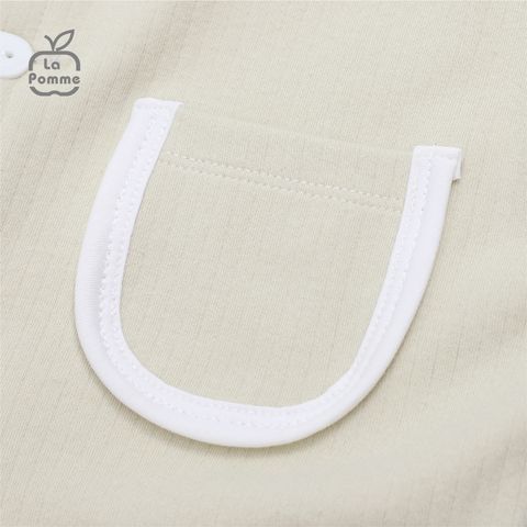  Áo Gile La Pomme viền màu túi đôi - Vàng 