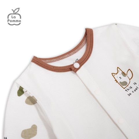  Bộ dài tay La Pomme cúc giữa lovely baby - Nâu 