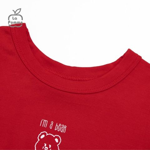  Bộ cộc tay La Pomme Teddy Bear - Hồng đỏ 