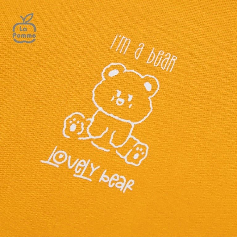  Bộ cộc tay La Pomme Teddy Bear - Hồng đỏ 