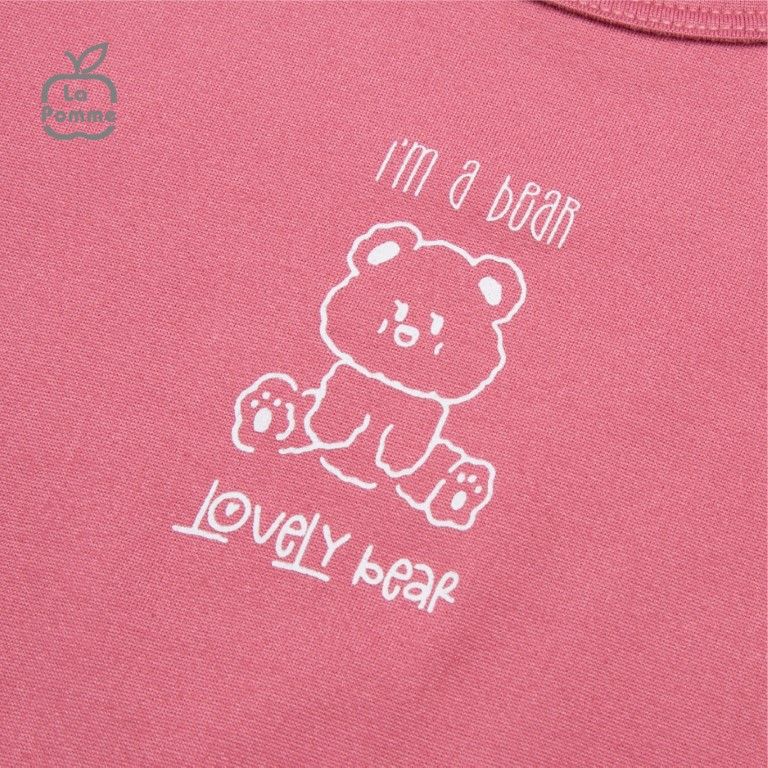  Bộ cộc tay La Pomme Teddy Bear - Hồng đất 