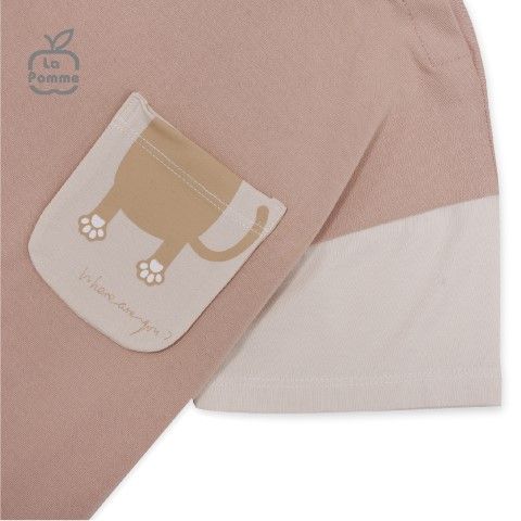  Bộ cộc tay La Pomme mèo Lật mở ú oà - Hồng đất 