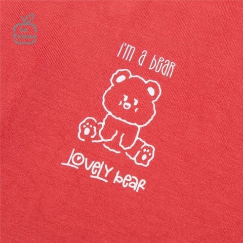  Bộ cộc tay La Pomme Teddy Bear - Hồng sen 