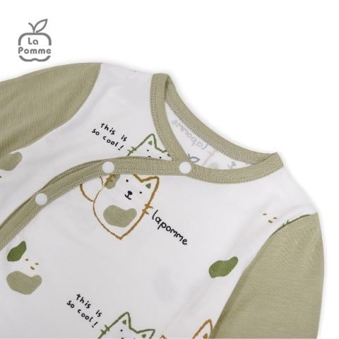  Bộ dài tay La Pomme cúc lệch lovely baby - Xanh 