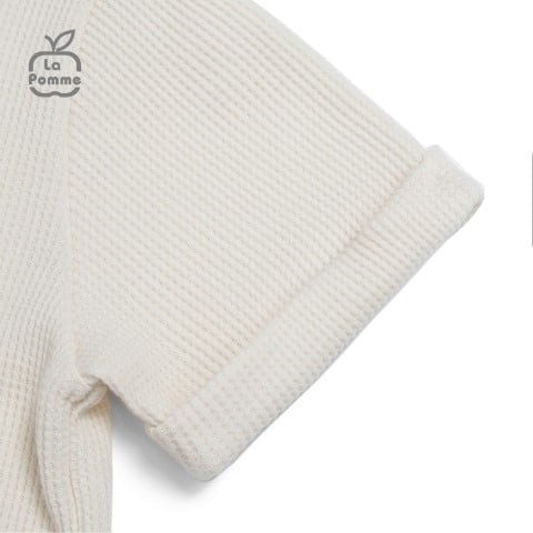  Bộ Cộc Tay La Pomme Thợ làm vườn gấu nâu - Trắng kem 
