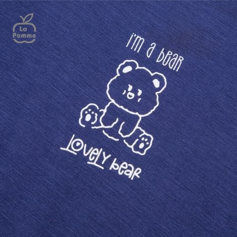  Bộ cộc tay La Pomme Teddy Bear - Tím than 