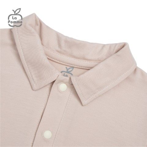  Bộ cộc tay La Pomme polo mầm cây - Trắng Ghi 