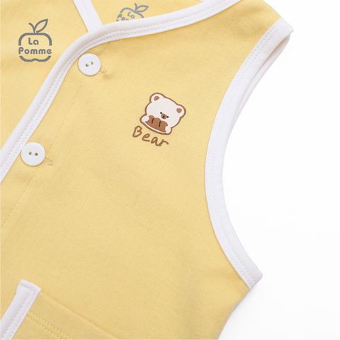  Áo Gile La Pomme viền màu túi đôi - Trắng 