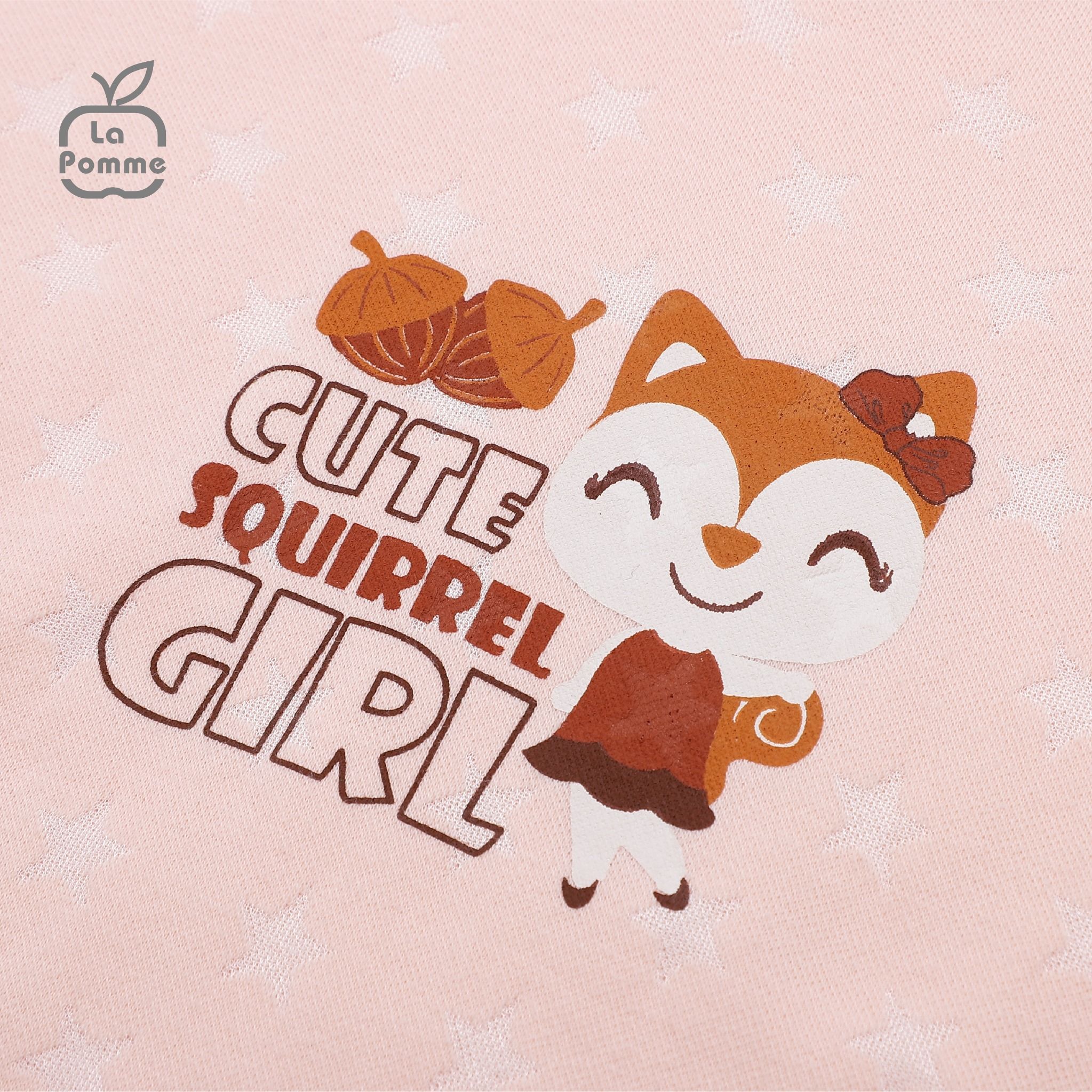  Bộ dài tay La Pomme Cute Squirrel Girl - Ghi 