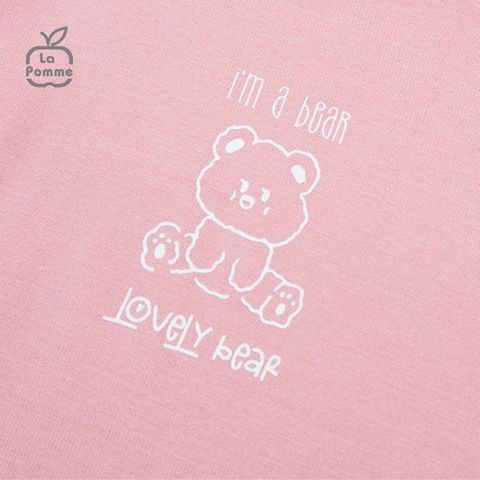  Bộ cộc tay La Pomme Teddy Bear - Hồng đỏ 