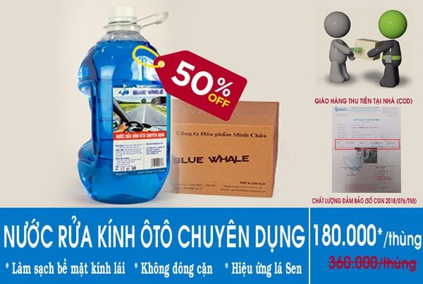  Thùng 6 can 2 lít nước rửa xe Blue Whale 