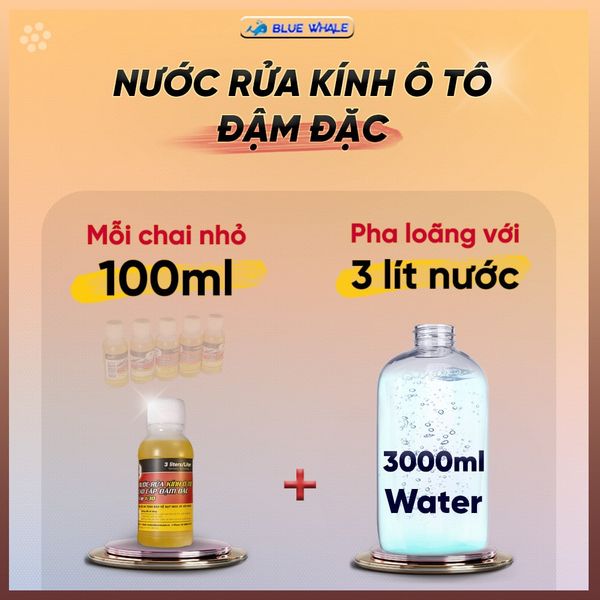  Nước rửa kính xe ô tô đậm đặc (1:10) hiệu BLUE WHALE (lít) 