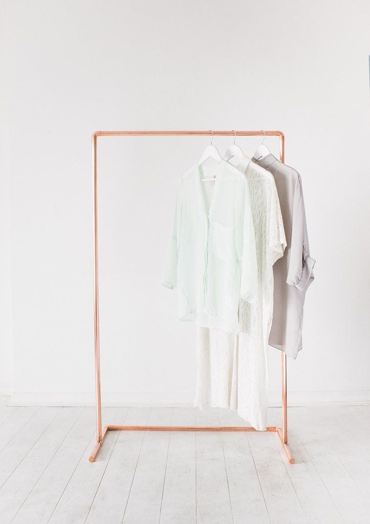 Minimal Copper Pipe Clothing Rail / Garment Rack / Clothes Storage