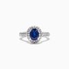 White Gold Blue Sapphire Diamond Ring