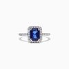 White Gold Blue Sapphire Diamond Ring