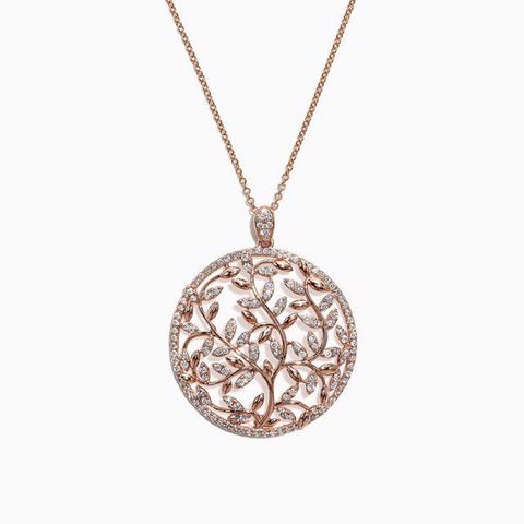  Rose Gold Diamond Vine Pendant 