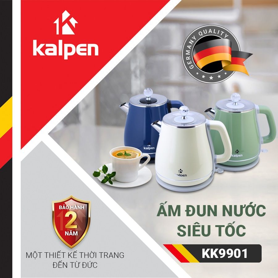 Bình đun nước siêu tốc Kalpen KK9901 1.8L 1500W - nắp rời