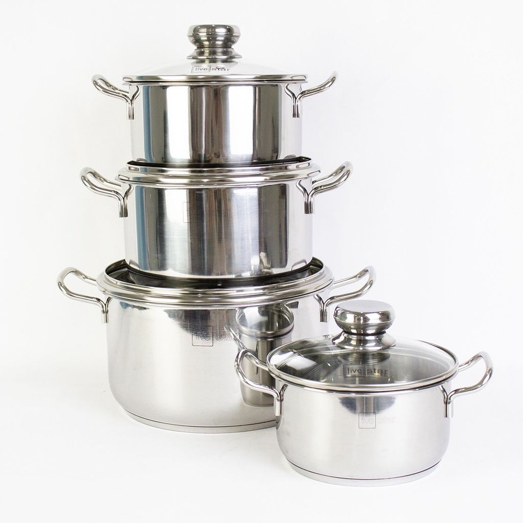 Bộ 4 nồi Inox 430 đáy từ 3 lớp Fivestar FSB4001