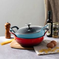 Chảo gang 2 quai sâu lòng Oceno 20-25cm
