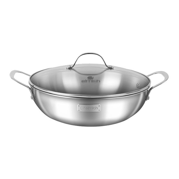 Chảo xào Inox cao cấp 3 lớp đáy liền Elmich TriMax EL-3797 28cm/ EL-3798 30cm