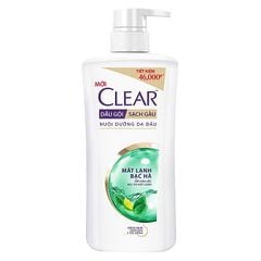 Dầu gội Clear sạch gàu nuôi dưỡng da đầu với cơn lốc bạc hà mát lạnh chai 650g