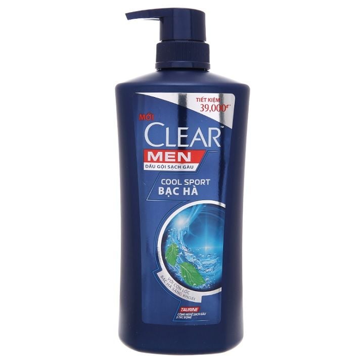 Dầu gội Clear Men Cool Sport hương bạc hà mát lạnh 650g