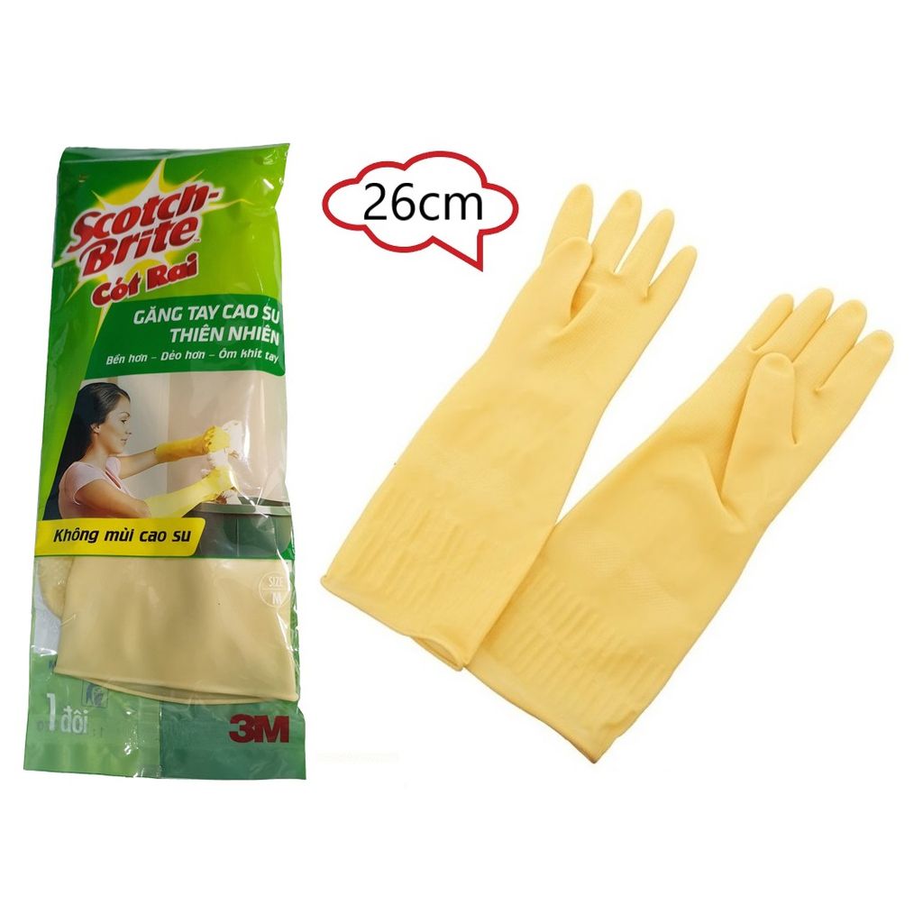 Găng tay cao su gia dụng Scotch Brite 3M đa năng size M 26cm