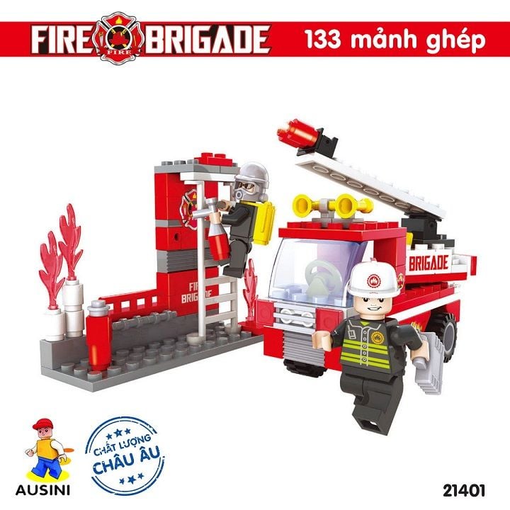 Lắp ráp lego - Mô hình sở cảnh sát cứu hỏa Ausini No. 21401