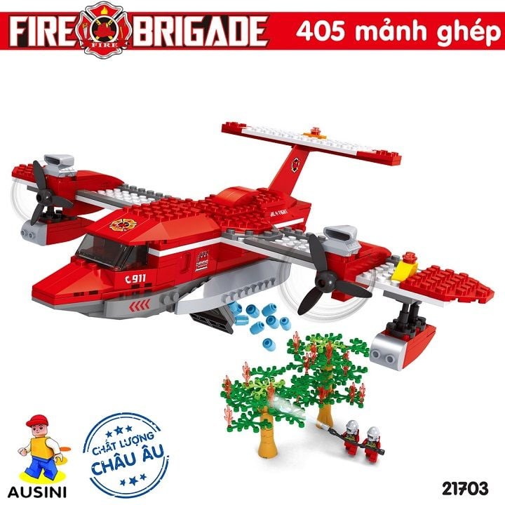 Lắp ráp lego - Mô hình sở cứu hỏa  Ausini No. 21703