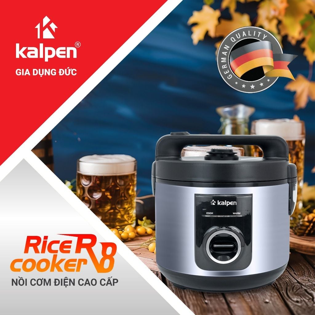 Nồi cơm điện Kalpen R8 - Dung tích 1.2L - Công suất 500W - Hàng chính hãng - Bảo hành 24 tháng